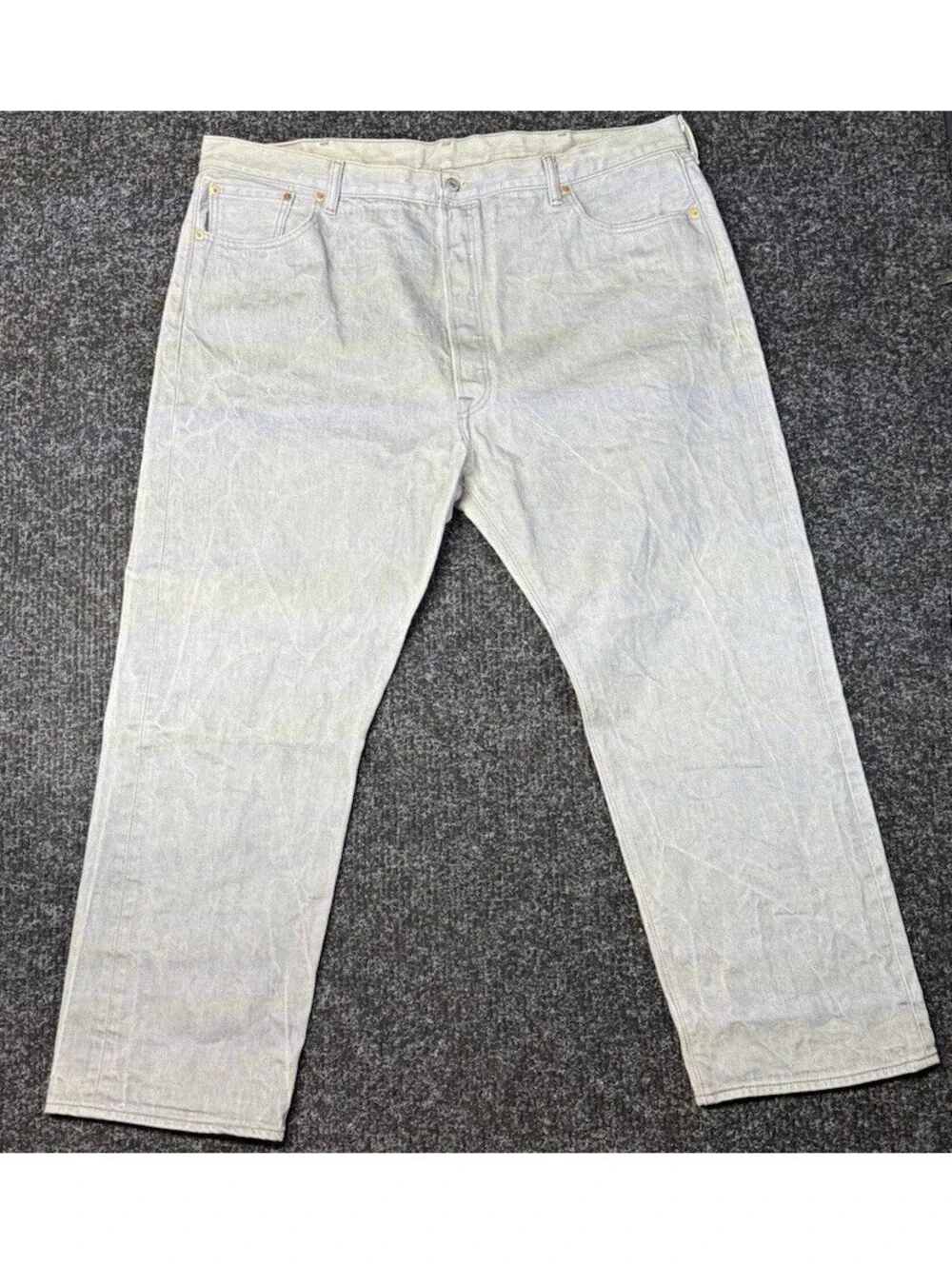 Levi's Men's Light Wash Gray Straight Fit Cotton Denim Jeans Mid Rise